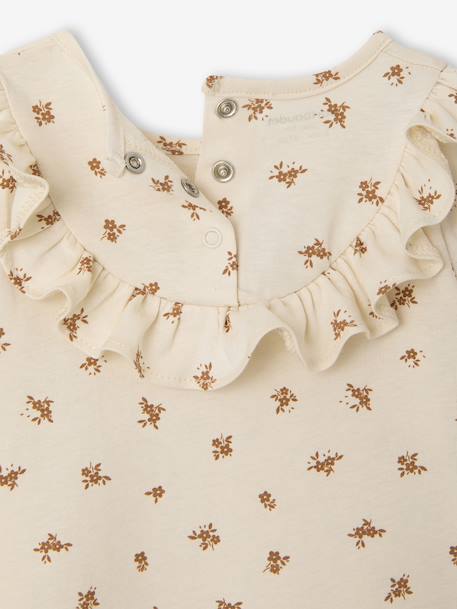 T-shirt with a blouse-style print for babies vanilla - vertbaudet enfant 