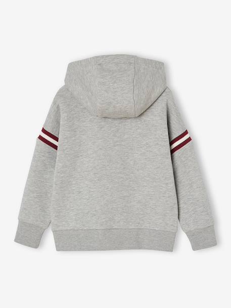 Hooded Sweatshirt with Print on the Front for Boys marl grey - vertbaudet enfant 