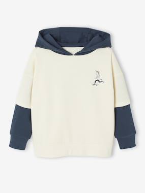 Sweat à capuche effet 2 en 1 print placé garçon - vertbaudet enfant
