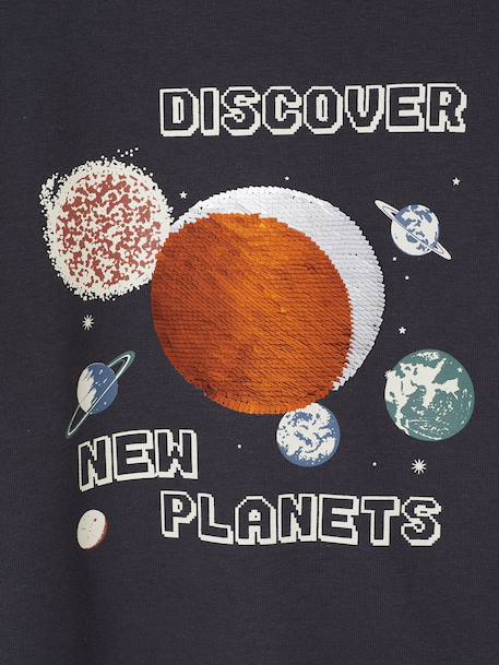 Sequinned 'Planets' Sweatshirt for Boys anthracite - vertbaudet enfant 