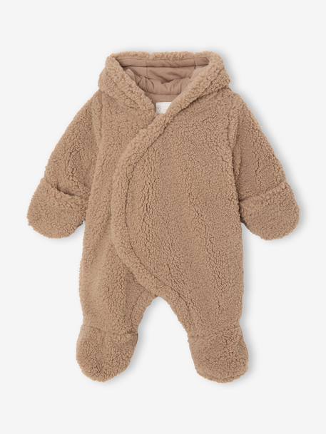Pramsuit in Faux Fur with Ears beige - vertbaudet enfant 