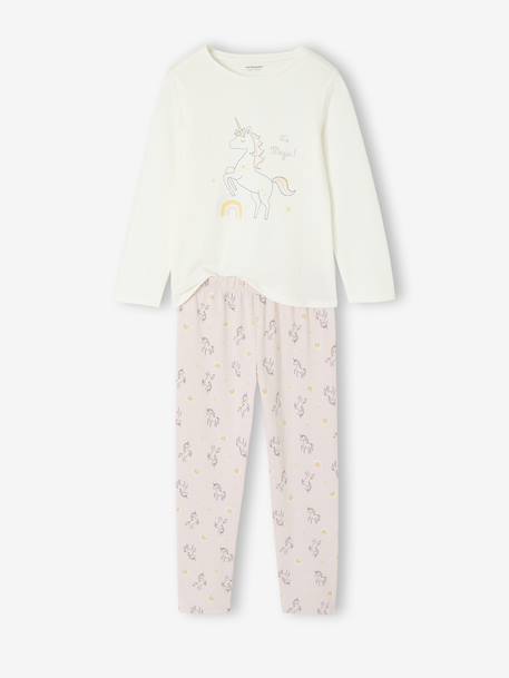 Pack of 3 Unicorn Pyjamas for Girls ecru - vertbaudet enfant 