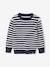 Basic Round-Neck Long-Sleeved Jumper for Boys navy blue+striped blue - vertbaudet enfant 
