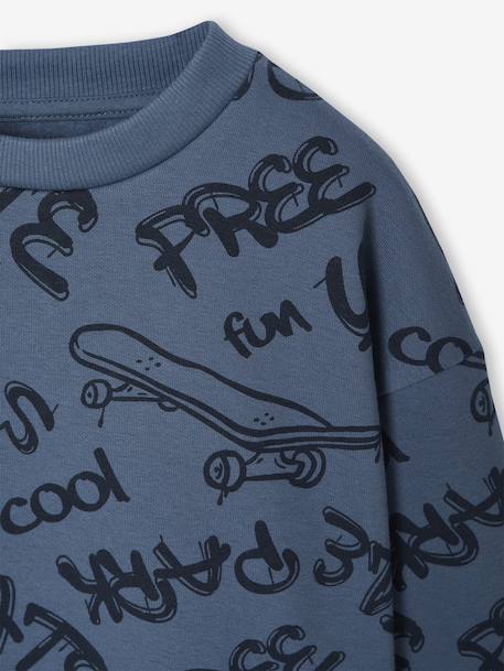 Printed Sweatshirt for Boys marl beige+medium blue+sage green - vertbaudet enfant 