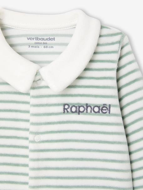 Velour Sleepsuit for Newborns ecru - vertbaudet enfant 