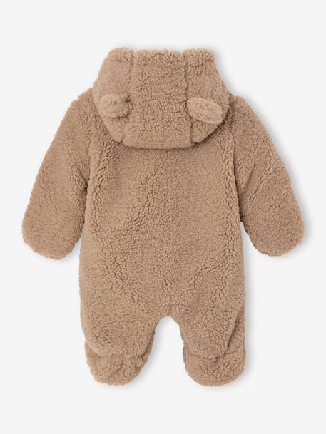 Pramsuit in Faux Fur with Ears beige - vertbaudet enfant 