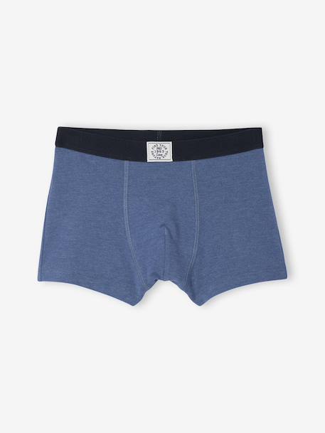 Pack of 5 Plain Boxers for Boys blue - vertbaudet enfant 