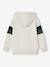 Sweat garçon à capuche motif placé blanc+blanc chiné+marine+noix de pécan+vert sauge - vertbaudet enfant 