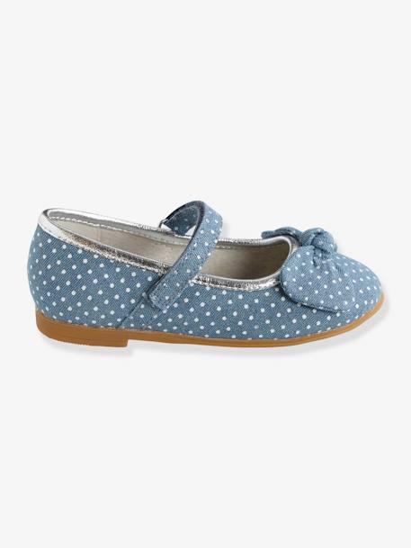 Mary Jane Shoes with Touch-Fastening Tabs for Girls, Designed for Autonomy BLUE MEDIUM ALL OVER PRINTED - vertbaudet enfant 