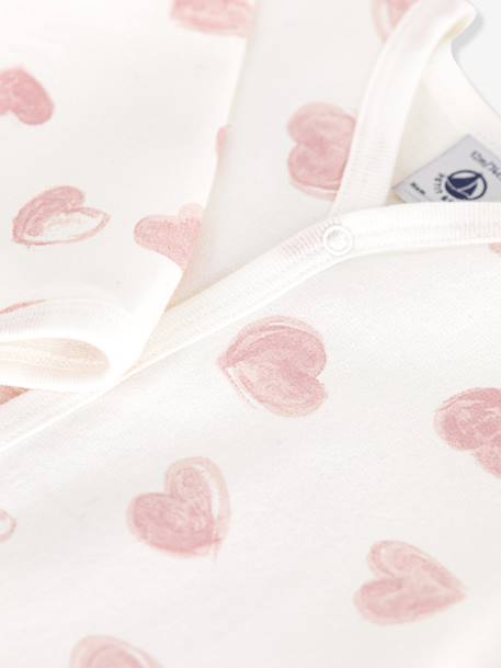 Baby pyjamas in PETIT BATEAU heart print fleece light blue - vertbaudet enfant 