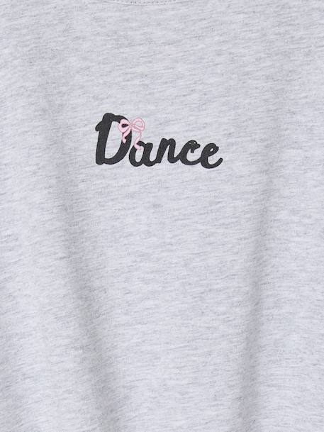 2-in-1 cropped sports T-shirt with girls bras marl grey - vertbaudet enfant 