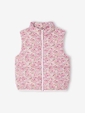 Doudoune fille sans manches motifs fleurs  - vertbaudet enfant