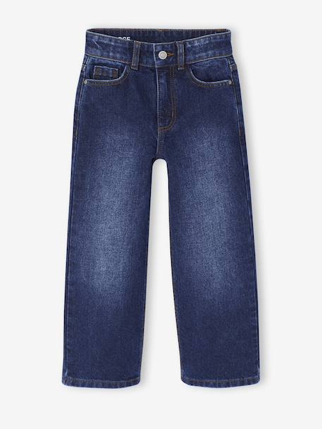 NARROW Hip, MorphologiK Wide-Leg Jeans for Girls deep blue+light blue+medium blue - vertbaudet enfant 