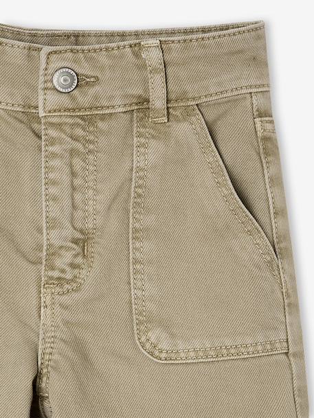 Pantalon fille large MorphologiK fin corail+kaki+vieux rose - vertbaudet enfant 