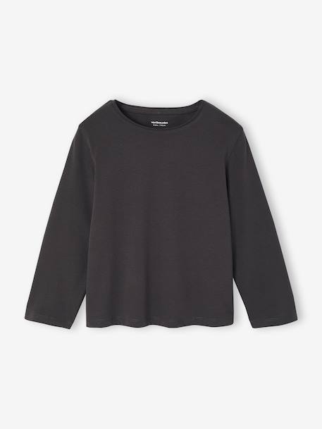 Lot de 3 t-shirts fille fantaisie manches longues anthracite+bleu grisé+corail+indigo+rose - vertbaudet enfant 