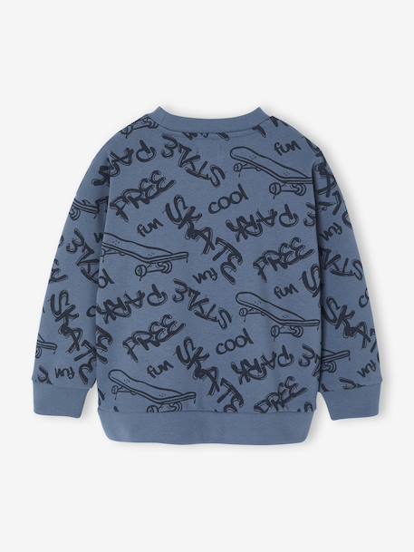 Printed Sweatshirt for Boys marl beige+medium blue+sage green - vertbaudet enfant 