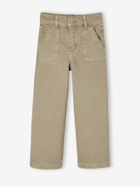 Pantalon fille large MorphologiK fin corail+kaki+vieux rose - vertbaudet enfant 