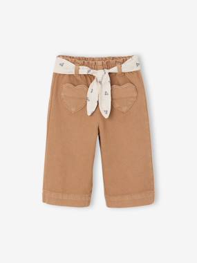 Pantalon bébé fille large ceinture à nouer  - vertbaudet enfant
