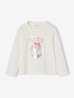 Fille-T-shirt animation métallisée fille manches longues