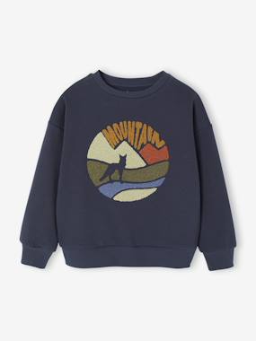 -Sweatshirt with Bouclé Design for Boys