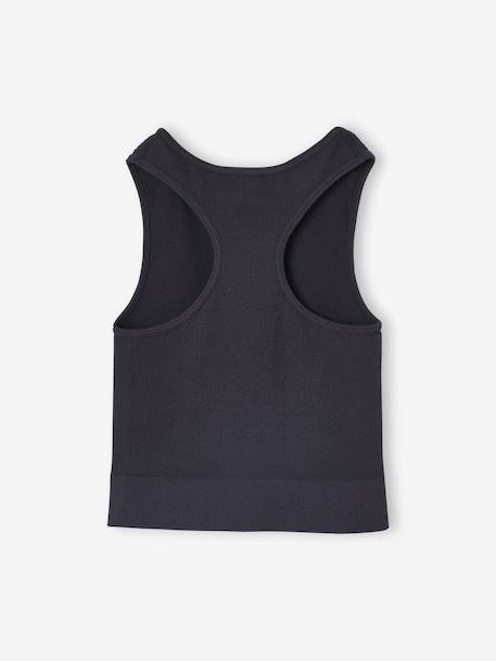 2-in-1 cropped sports T-shirt with girls bras marl grey - vertbaudet enfant 