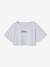 2-in-1 cropped sports T-shirt with girls bras marl grey - vertbaudet enfant 