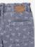 Wide-Leg Paperbag Jeans with Flower Motifs for Girls deep blue+denim grey - vertbaudet enfant 