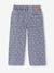Wide-Leg Paperbag Jeans with Flower Motifs for Girls deep blue+denim grey - vertbaudet enfant 