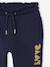 Jogging fille molleton motif love irisé marine+rose+vert sauge - vertbaudet enfant 