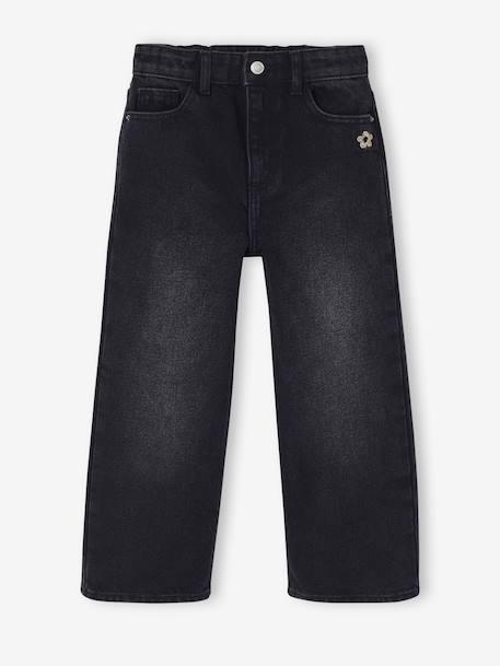 Jean fille large bleu moyen+denim black+denim bleached+denim brut+denim gris+stone - vertbaudet enfant 