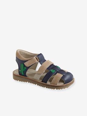 Shoes-Boys Footwear-Sandals-Touch Fastening Leather Sandals for Boys