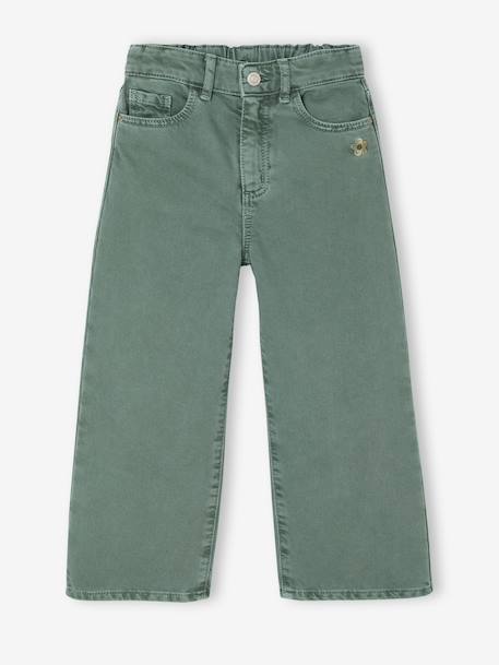 Pantalon fille large couleur pivoine+prune+rose+vert+vert de gris - vertbaudet enfant 