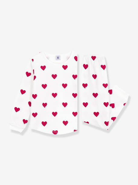 PETIT BATEAU heart print pyjamas for children white - vertbaudet enfant 