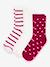 Pack of 3 pairs of PETIT BATEAU cotton socks with heart patterns red - vertbaudet enfant 