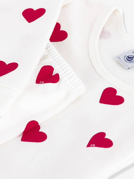 PETIT BATEAU heart print pyjamas for children white - vertbaudet enfant 