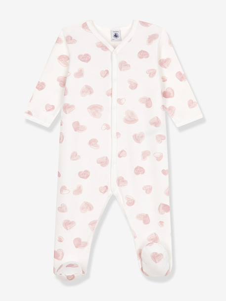 Baby pyjamas in PETIT BATEAU heart print fleece light blue - vertbaudet enfant 