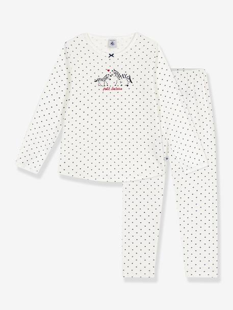 Girls' pyjamas in PETIT BATEAU polka dot print cotton white - vertbaudet enfant 