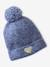 'Heart' Beanie + Snood + Gloves/Mittens Set for Girls navy blue+rosy - vertbaudet enfant 