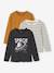 Lot de 3 T-shirts garçon manches longues anthracite+bordeaux - vertbaudet enfant 