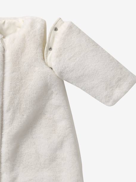 Baby sleeping bag with detachable sleeves in faux fur ENVIE DE FRAISE ecru - vertbaudet enfant 