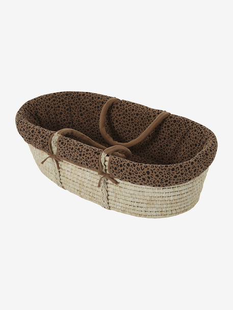 Moses Basket in Woven Natural Fibres for Babies, ENVIE DE FRAISE 0016+beige+sage green - vertbaudet enfant 