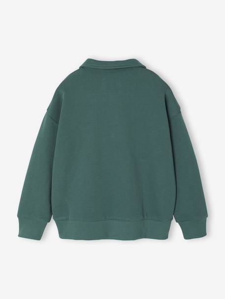 Embroidered Funnel-Neck Sweatshirt for Boys green - vertbaudet enfant 