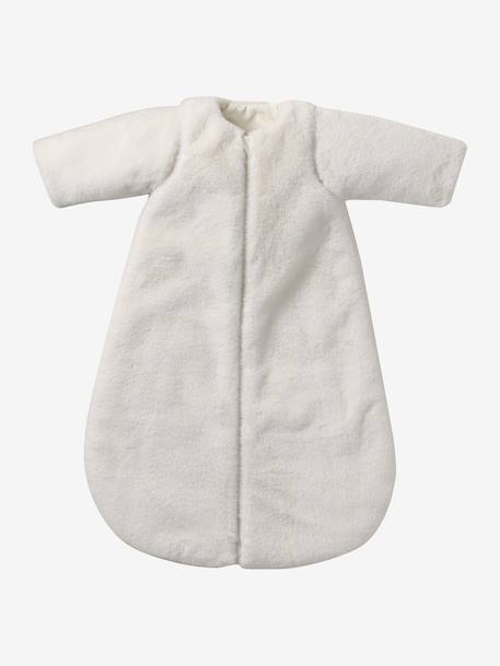 Baby sleeping bag with detachable sleeves in faux fur ENVIE DE FRAISE ecru - vertbaudet enfant 