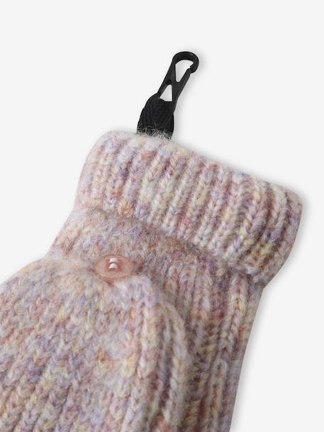 'Heart' Beanie + Snood + Gloves/Mittens Set for Girls navy blue+rosy - vertbaudet enfant 