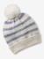 Striped Set: Beanie + Snood + Mittens/Gloves for Girls vanilla - vertbaudet enfant 