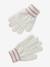Girl's twisted knit set: beanie + snood + mittens/gloves ecru - vertbaudet enfant 