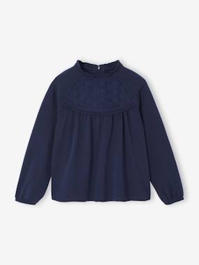 -Top with Detail in Broderie Anglaise, for Girls