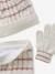 Girl's twisted knit set: beanie + snood + mittens/gloves ecru - vertbaudet enfant 