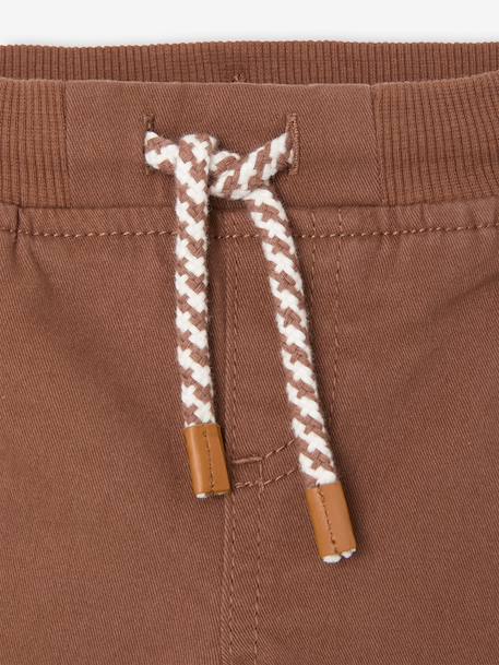Lined Twill Trousers for Baby Boys Dark Blue+GREEN MEDIUM SOLID+pecan nut - vertbaudet enfant 