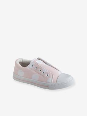 Elasticated Trainers in Canvas for Girls  - vertbaudet enfant